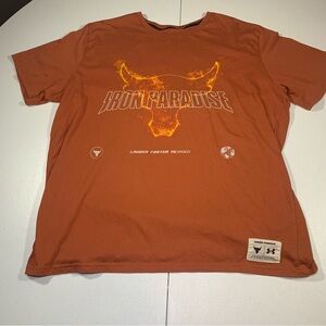 Under Armour Project Rock T-Shirt Men’s Size Large Iron Paradise Bull Gym Tee
